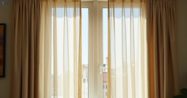 Dull dusty drapes in marcoola before professional cleaning